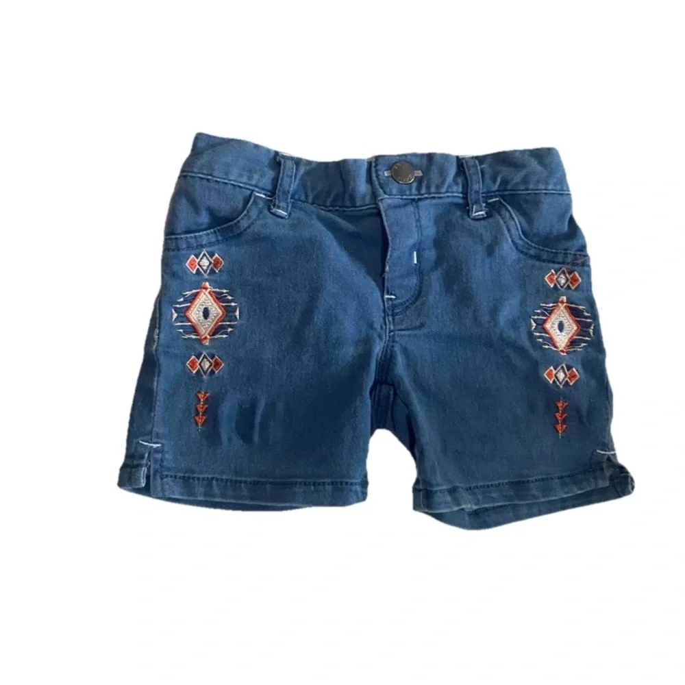DKNY Girls Size 4 White Tank Top Blue Denim Shorts Set Donna Karen New York Kids